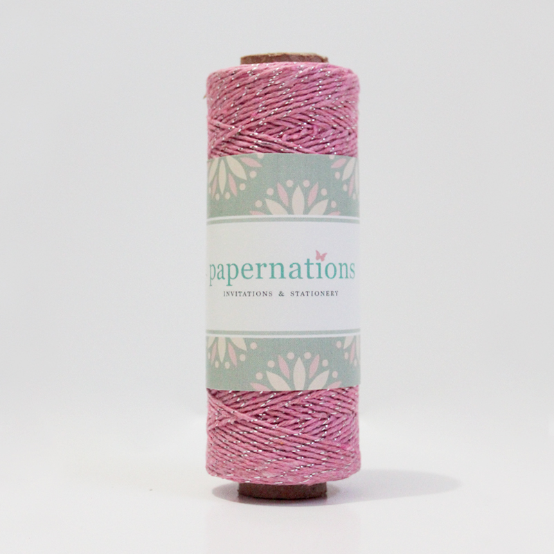 Bakers Twine - Pink Silver